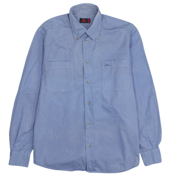 Kappa 90's Long Sleeve Button Up Shirt Large Blue