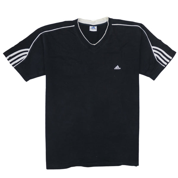Adidas 90's Short Sleeves V Neck T Shirt XLarge Black