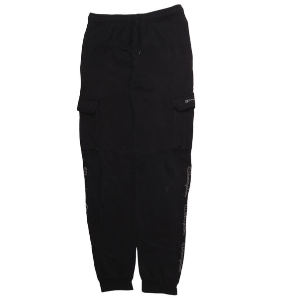 Champion Vintage 90's Black Joggers/Sweatpants XLarge with Elasticated Waistband & Drawstrings