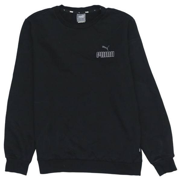 Puma Vintage 90's Black Heavyweight Crew Neck Sweatshirt for Men - Medium