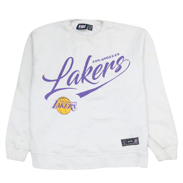 Vintage 90's Los Angeles Lakers NBA Sweatshirt Small White Crew Neck