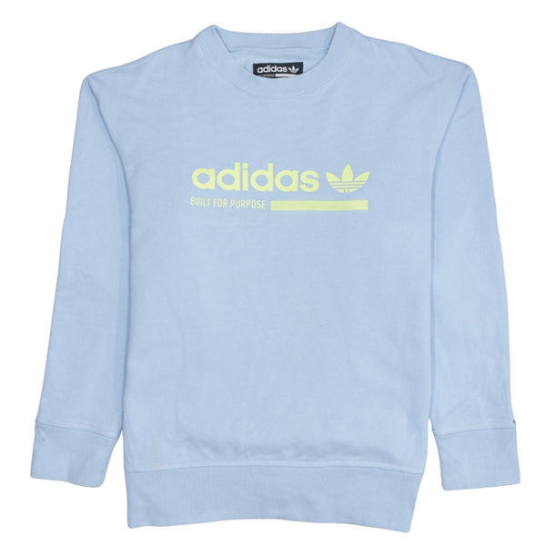 Adidas 90's Spellout Crew Neck Sweatshirt Medium Blue