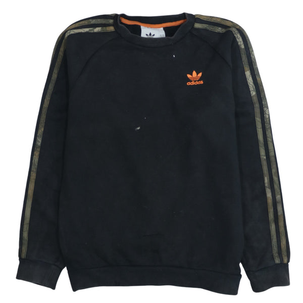 Adidas 90's Black Striped Sleeve Crew Neck Sweatshirt Men's XSmall