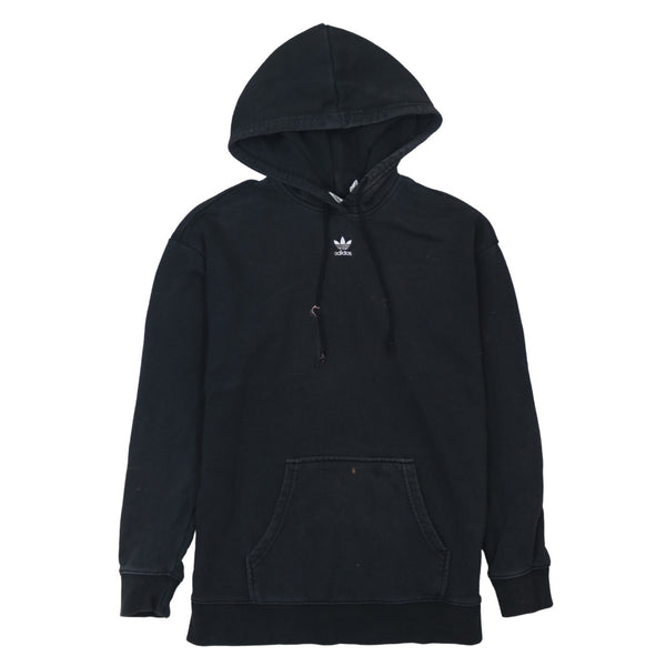 Adidas 90's Vintage Large Black Pullover Hoodie with Drawstring Pockets