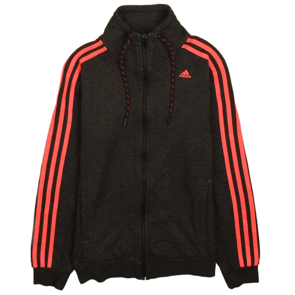 Adidas 90's Women's Small Black Sporty Striped Sweatshirt Jacket