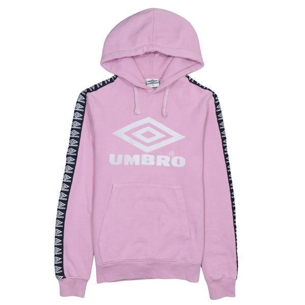 Umbro 90's Spellout Pullover Hoodie Small Pink
