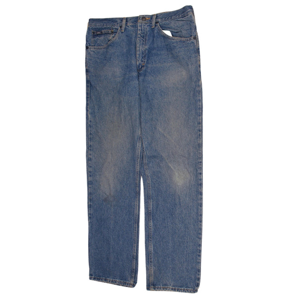 Lee 90's Blue Straight Leg Baggy Men's Trousers Size 36 Vintage