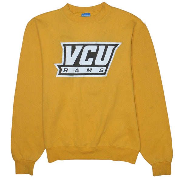Champion 90's VCU Rams Crew Neck Sweatshirt Small Yellow