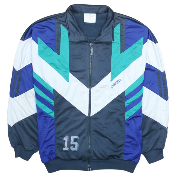 Adidas 90's Vintage Navy Blue Full Zip Sweatshirt Men's Large