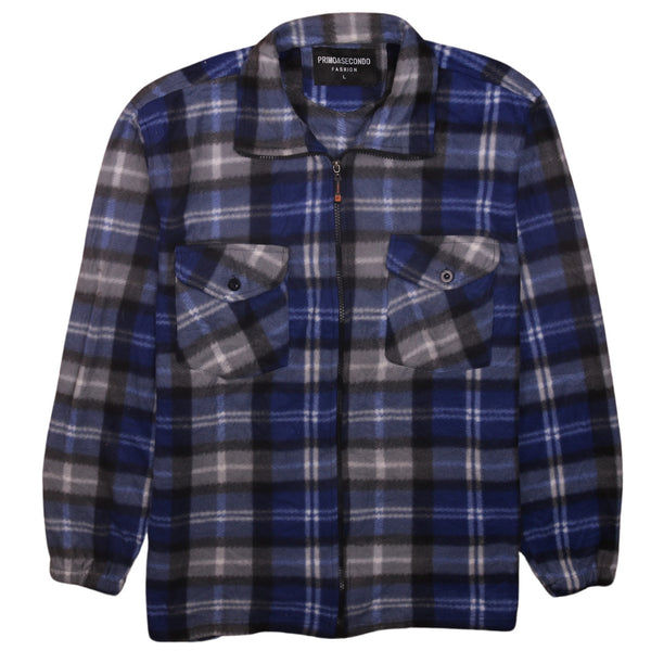 Vintage 90's Men's Large Navy Heavyweight Full Zip Sweatshirt Active