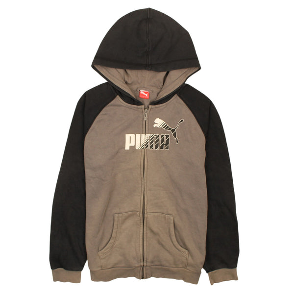 Puma 90s Women's Black Spellout Full Zip Hoodie XXLarge 2XL Vintage