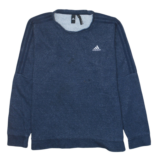 Adidas 90's Striped Sleeve Crew Neck Sweatshirt Large  Navy Blue