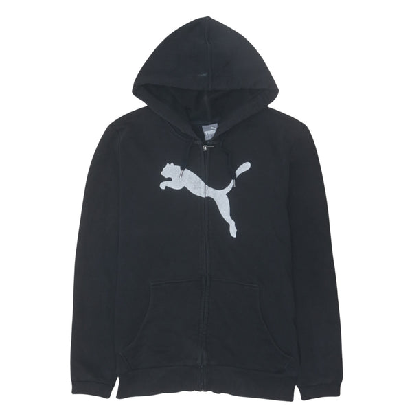 Puma 90s Spellout Full Zip Hoodie Men's Small Black Vintage