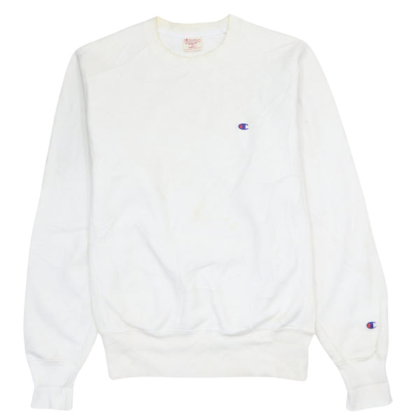 Champion 90's Vintage Heavyweight Crew Neck Sweatshirt Small White