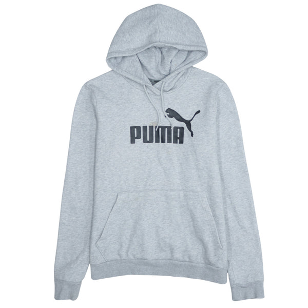 Puma 90's Spellout Pullover Hoodie Large Grey