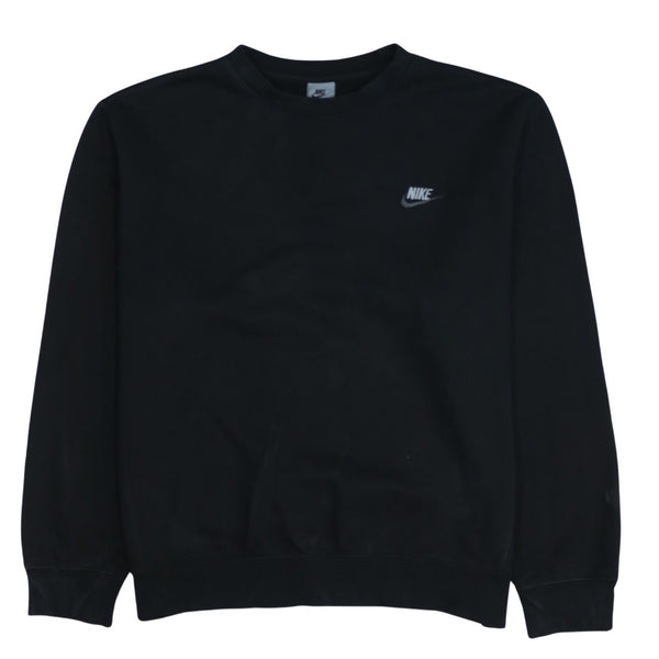 Nike 90's Black Swoosh Crew Neck Sweatshirt Medium - Vintage Style