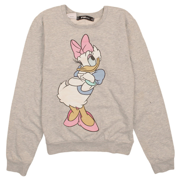 Disney 90's Daisy Duck Crew Neck Sweatshirt Small Grey