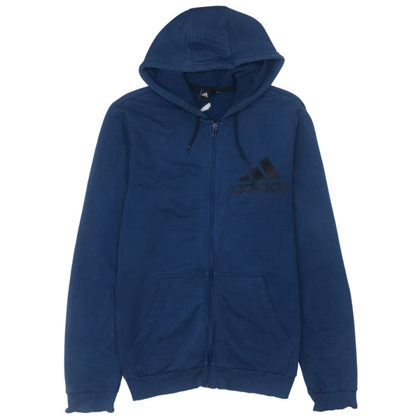 Adidas Vintage 90's Navy Blue Drawstring Hoodie Small