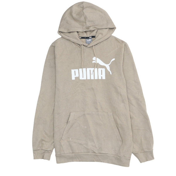 Puma 90's Vintage Spellout Hoodie Beige Cream Medium Men's Cotton