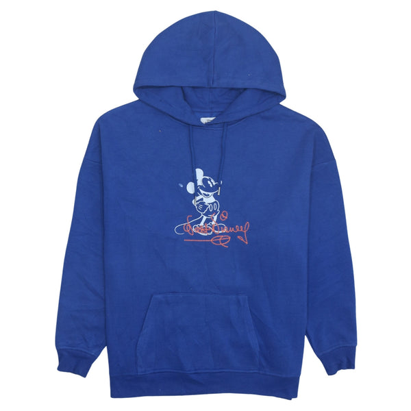 Vintage 90s Disney Mickey Mouse Blue Cotton Pullover Hoodie XSmall