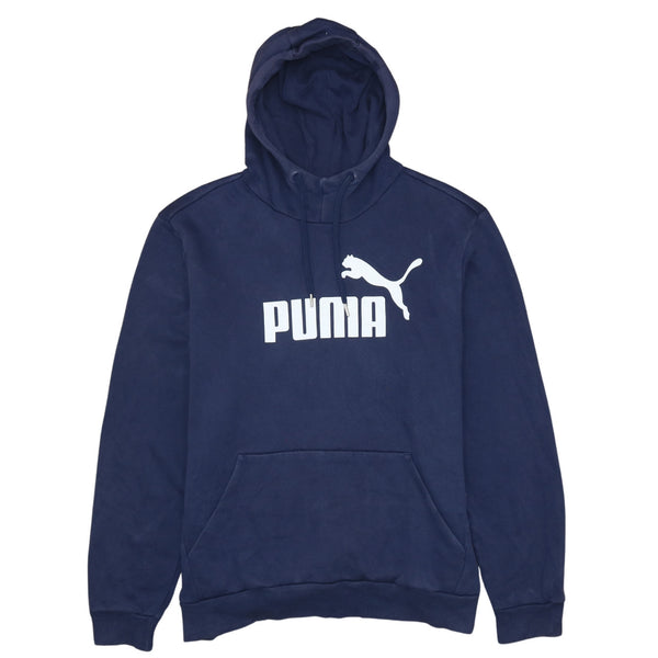 Puma 90's Spellout Pullover Hoodie Large Blue