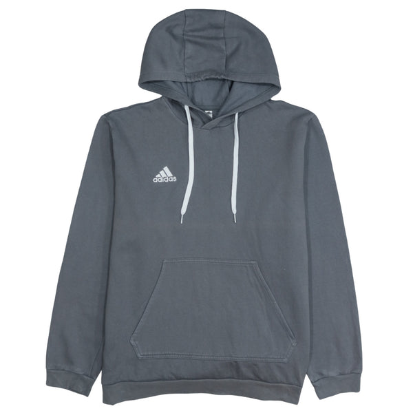 Adidas 90's Vintage Grey Drawstring Hoodie XLarge