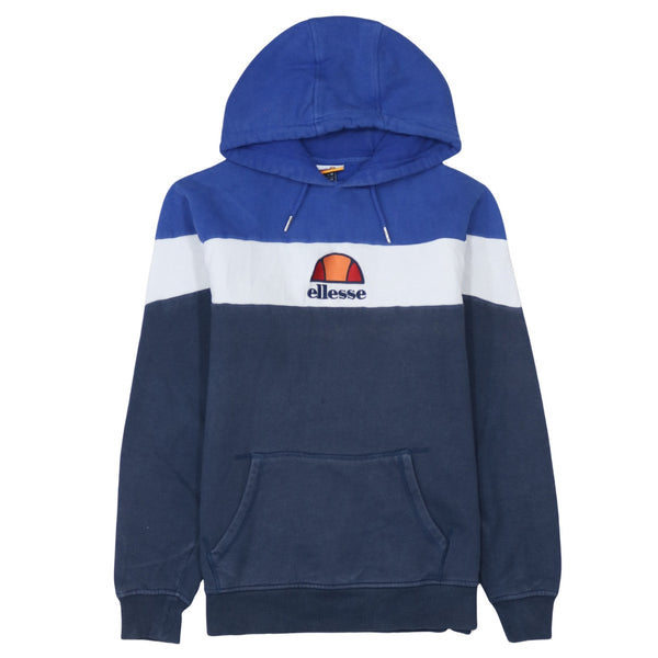 Ellesse 90's Drawstring Pockets Pullover Hoodie Medium Blue