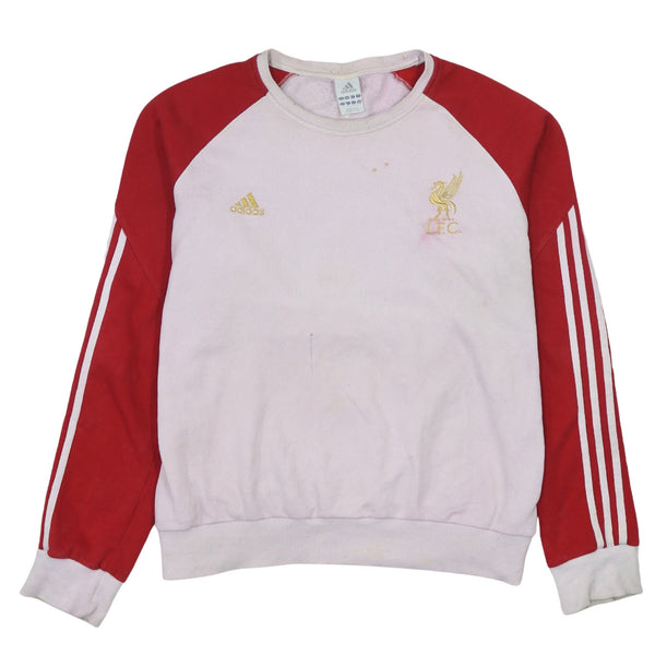 Adidas 90's Striped Sleeve Crew Neck Sweatshirt Large Pink