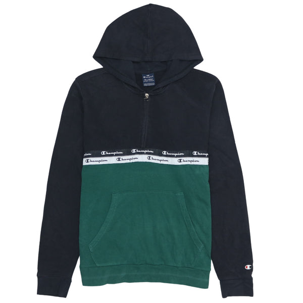 Champion 90's Black XXLarge Hoodie, Drawstring Pockets Pullover, Cotton