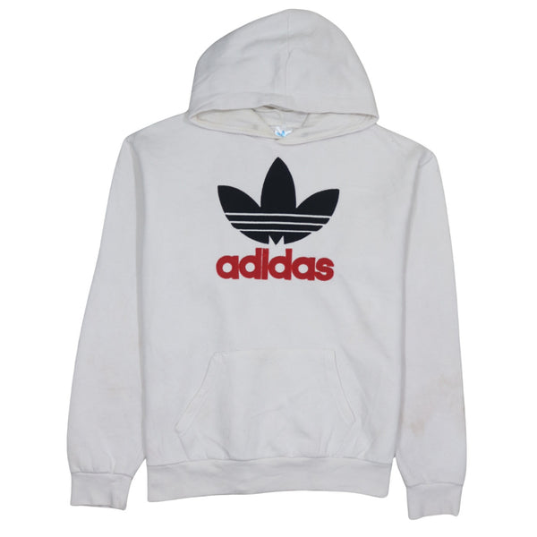 Adidas 90's Spellout Pullover Hoodie Medium  White