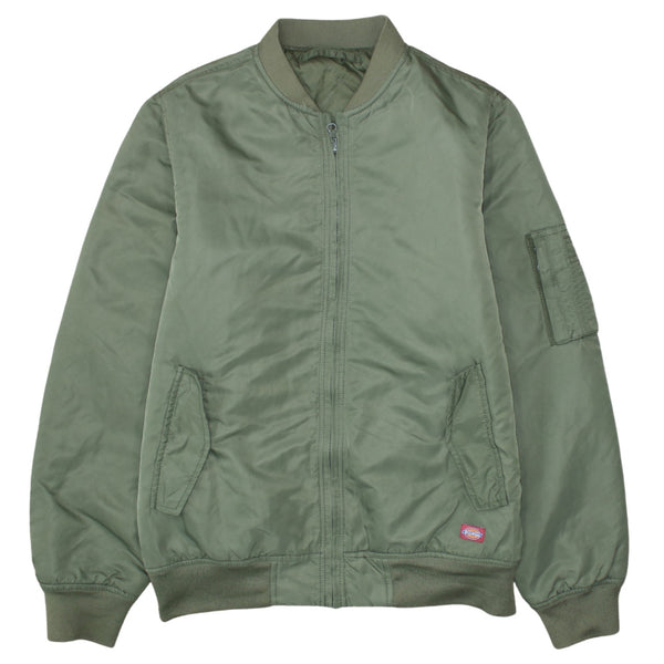 Dickies 90's Plain Full Zip Up Windbreaker Small  Green