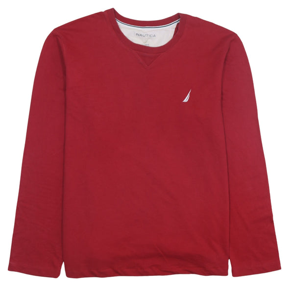 90's Nautica Heavyweight Crew Neck Sweatshirt XL Red Vintage