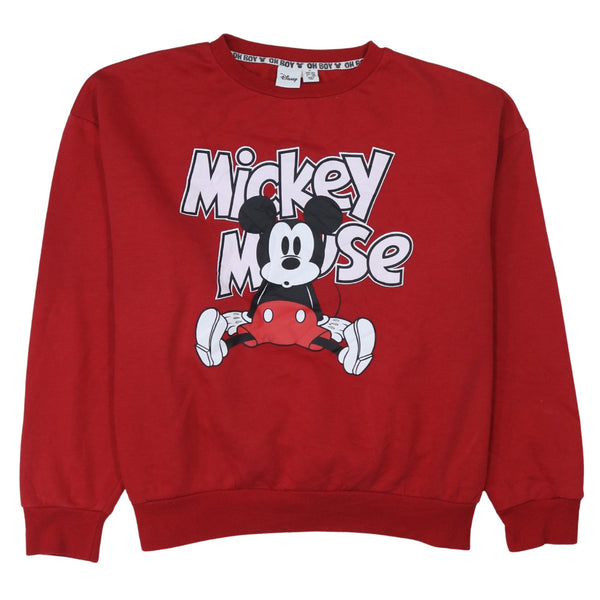 Disney 90's Mickey Mouse Crew Neck Sweatshirt XLarge Red