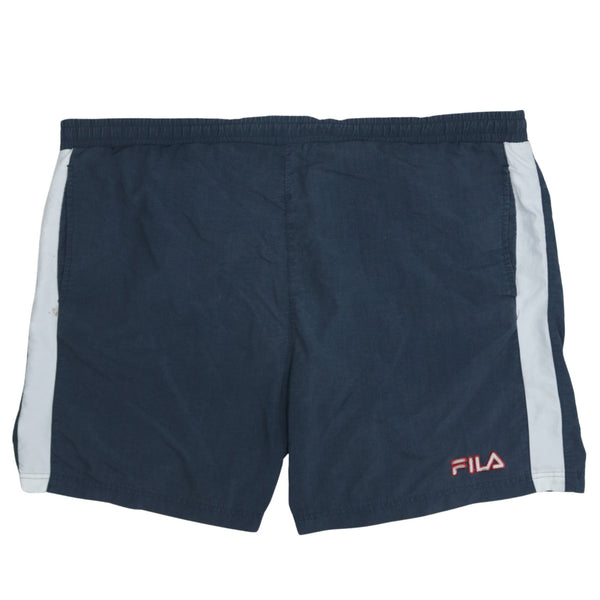 Fila 90's Men's Navy Blue Baggy Chino Shorts 2XL Elastic Waist Casual