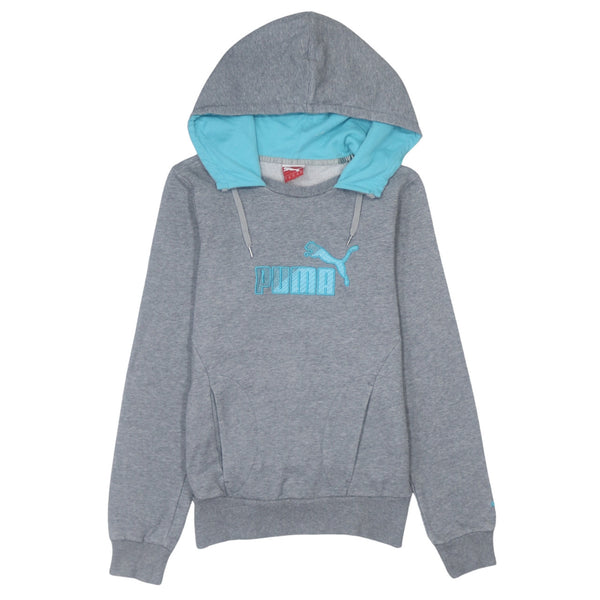 Puma 90's Grey Spellout Pullover Hoodie - Women's Small