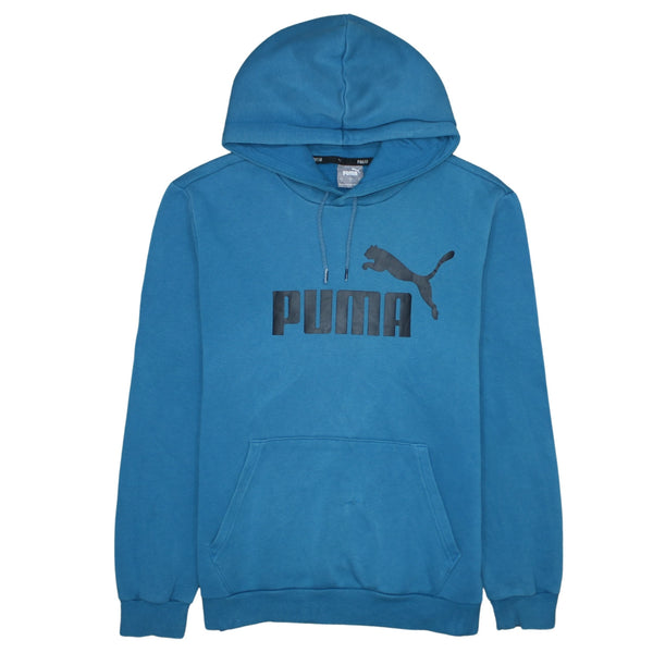 Puma 90's Spellout Pullover Hoodie Small Blue