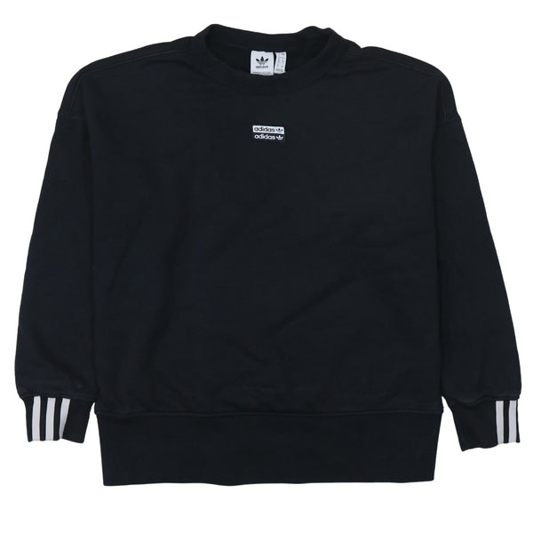 Adidas 90's 3 Stripes Cuffs Crew Neck Sweatshirt XLarge  Black