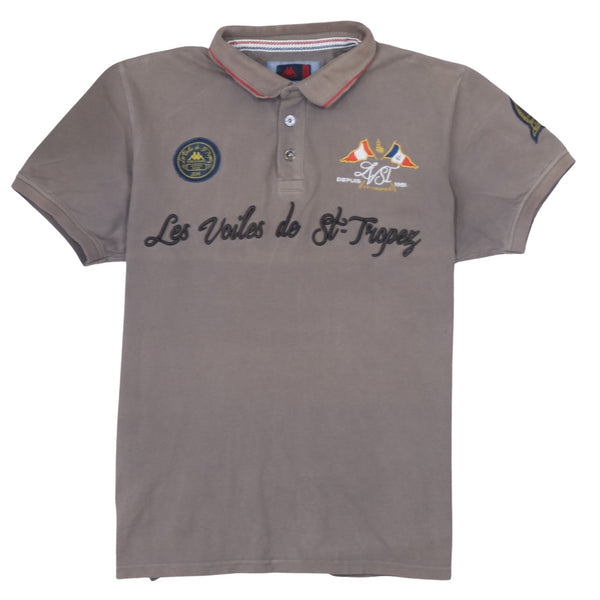 Kappa 90's Short Sleeves Quarter Button Polo Shirt XLarge Grey