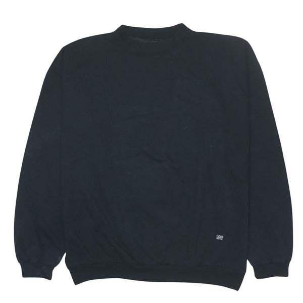 Lee Men's Black Cotton Sweatshirt XXLarge Round Neck 90s Vintage