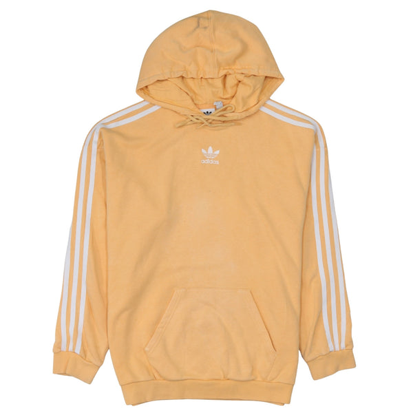 Adidas 90's Striped Sleeve Pullover Hoodie Small Orange