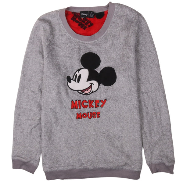 Vintage Disney 90's Mickey Mouse Women's Crew Neck Sweatshirt Gray M
