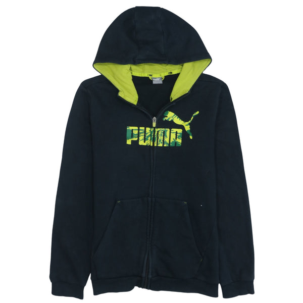 Puma 90s Spellout Full Zip Hoodie Black Women's XXLarge (2XL)