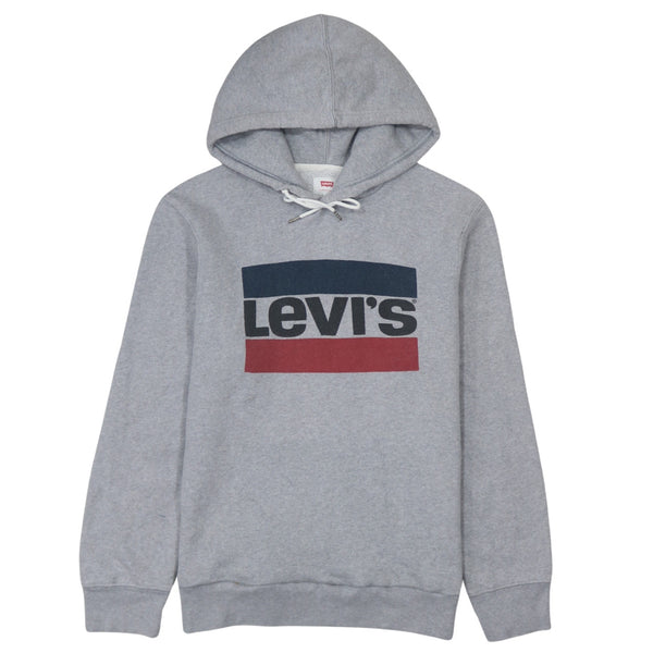 Levi's 90's Grey Spellout Pullover Hoodie Men's Small Vintage Quality