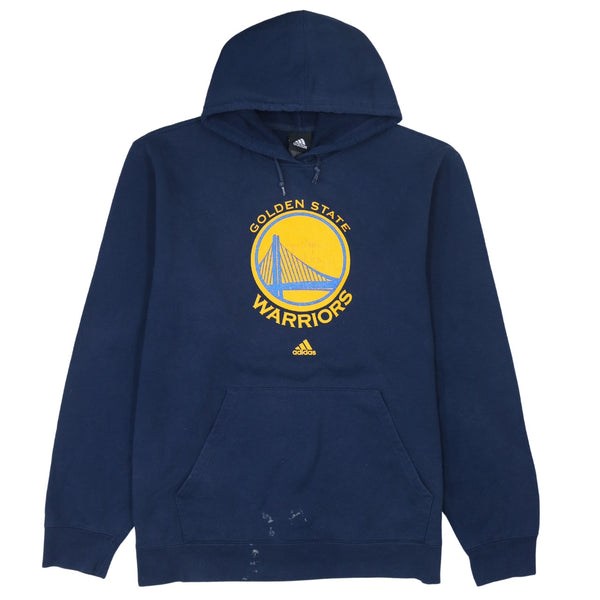 Adidas 90's Navy Blue Pullover Hoodie Medium with Drawstring Pockets