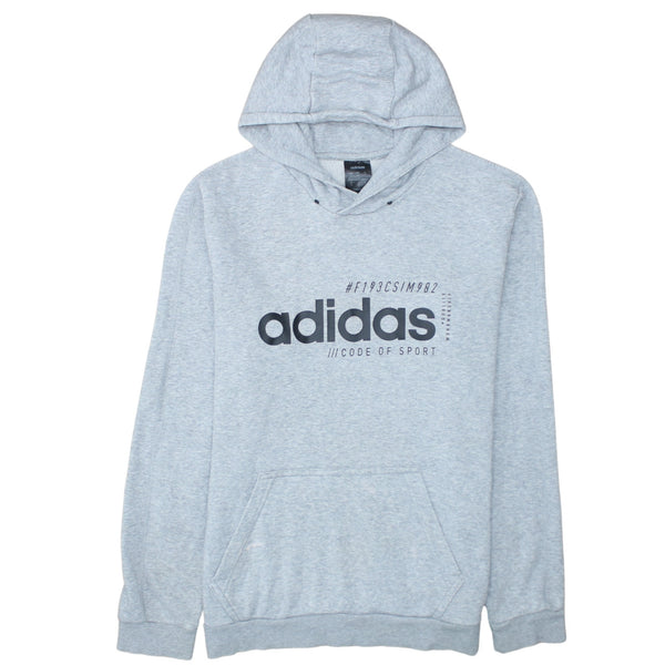 Adidas 90's Spellout Pullover Hoodie Medium Grey