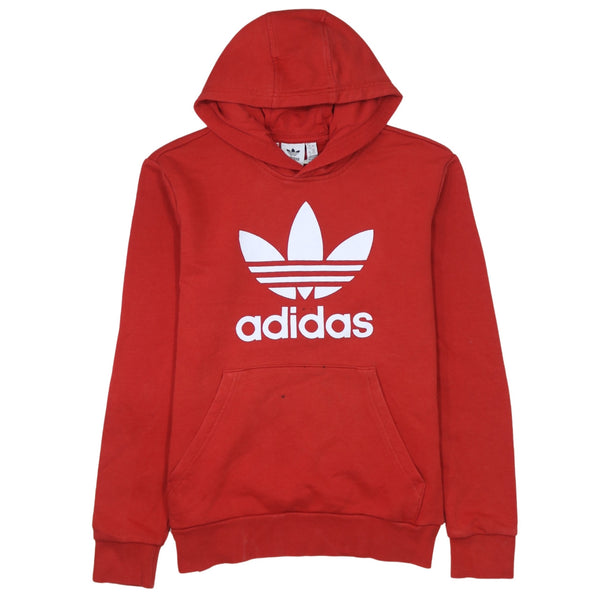 Adidas 90's Spellout Pullover Hoodie Large Red