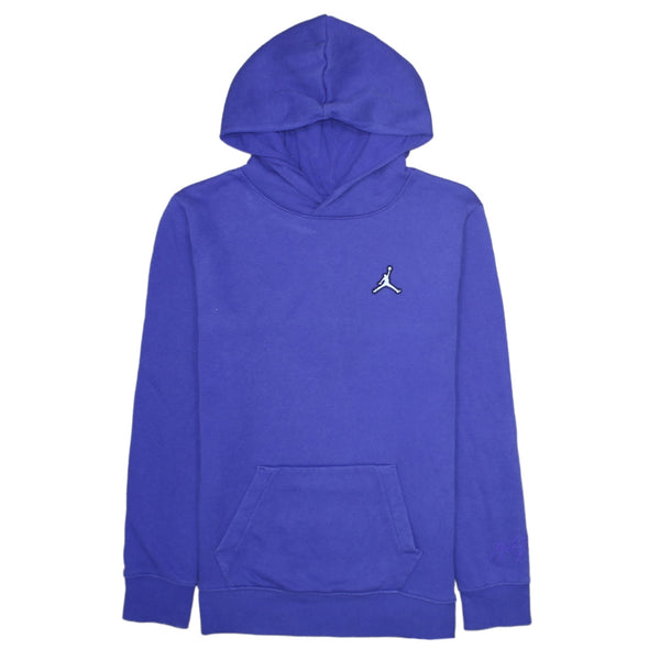 Jordan 90's Drawstring Pockets Pullover Hoodie XLarge Blue