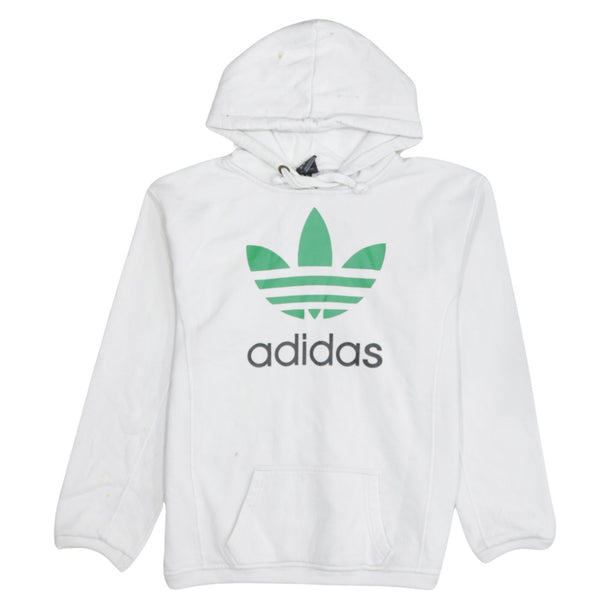 Adidas 90's Spellout Pullover Hoodie Large  White