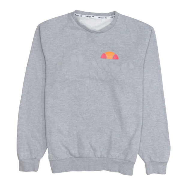 Ellesse 90's Spellout Crew Neck Sweatshirt Medium  Grey