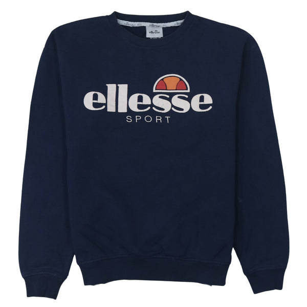 Ellesse 90's Spellout Crew Neck Sweatshirt Small  Navy Blue